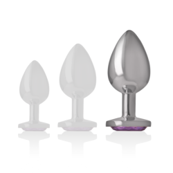 Plug Anal Metal Aluminio Con Cristal Violeta Talla L