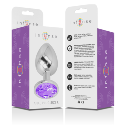 Plug Anal Metal Aluminio Con Cristal Violeta Talla L