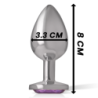 Plug Anal Metal Aluminio Con Cristal Violeta Talla M