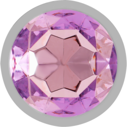 Plug Anal Metal Alumínio Com Cristal Violeta Tamanho P