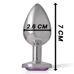 Plug Anal Métal Aluminium Avec Cristal Violet Taille S