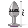 Plug Anal Métal Aluminium Avec Cristal Violet Taille S
