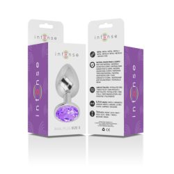 Plug Anal Metal Alumínio Com Cristal Violeta Tamanho P
