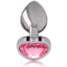 Plug Anal Métal Aluminium Coeur Rose Taille L