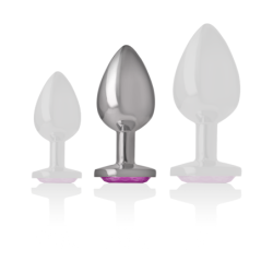 Anal Plug Metaal Aluminium Hart Roze Maat M