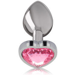 Plug Anal Métal Aluminium Coeur Rose Taille S