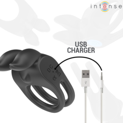 Sam Doppelter Penis Vibrationsring 10 Vibrationen Schwarz