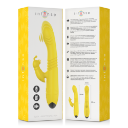 Toky Vibromasseur Multifonction Rechargeable Up & Down Avec Stimulateur De Clitoris Jaune