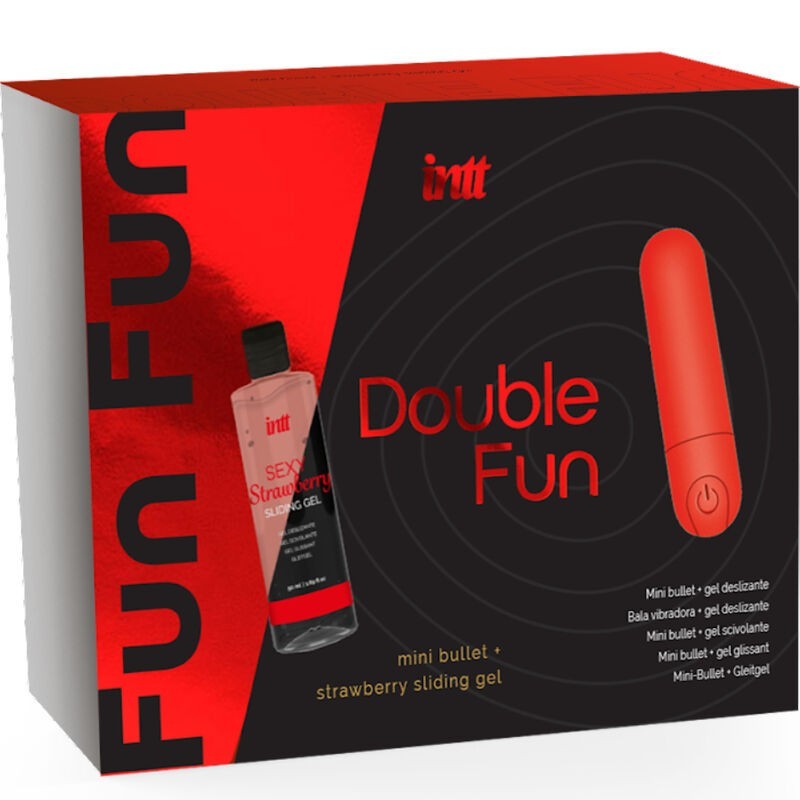Double Fun Kit с вибратор куршум и масажен гел с аромат на ягода