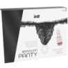 Panty Brasiliana Nera Con Perle E Gel Lubrificante 50 Ml