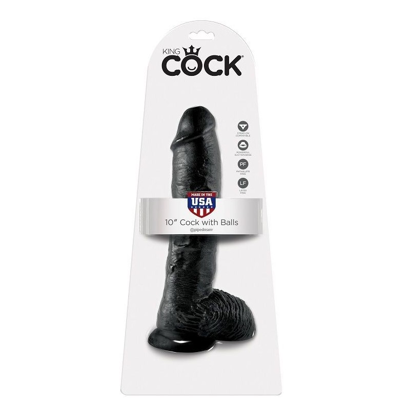 10 Realistisk Sort Penis 26.5 Cm
