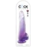 Dildo Transparente Com Testículos 19 Cm Roxo