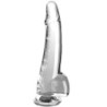 Průhledné Dildo s varlaty 19 cm Transparentní