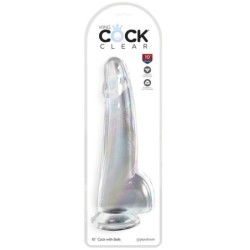 Dildo Transparente com Testículos 19 Cm Clear