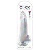 Dildo Transparente com Testículos 19 Cm Clear