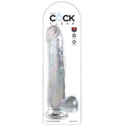 Dildo Transparente Com Testículos 24,8 Cm Transparente