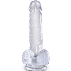Klarer Realistischer Penis mit Hoden 13.5 Cm Transparent
