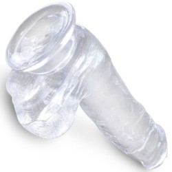 Pénis Realístico Transparente com Testículos 13.5 Cm