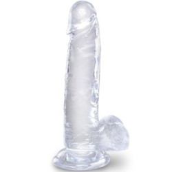 Klar Realistisk Penis Med Testiklar 15.2 Cm Transparent