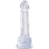 Heldere Realistische Penis met Testikels 15.2 Cm Transparant