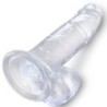 Heldere Realistische Penis met Testikels 15.2 Cm Transparant