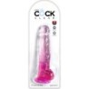 Pene Realistico Trasparente Con Testicoli 16.5 Cm Rosa