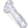 Číry Realistický Penis s Gulemi 16,5 cm Transparentný