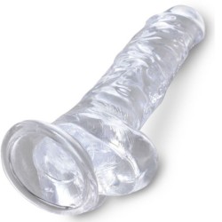Klarer Realistischer Penis mit Hoden 16.5 Cm Transparent