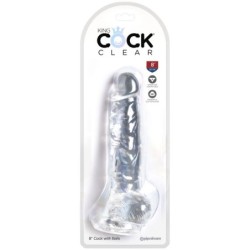 Pénis Realístico Transparente com Testículos 16.5 Cm Clear