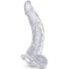 Pénis Realístico Curvado Transparente com Testículos 16,5 cm Clear
