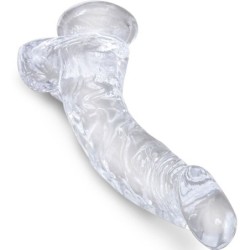 Pénis Realístico Curvado Transparente com Testículos 16,5 cm Clear