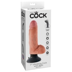 Vibrerende Dildo Met Testikels 17.78 Cm Natuurlijk