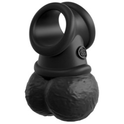 Elite Kit Nastaviteľný Postroj Deluxe Krúžok s Semenníkmi & Dildo 20.3 Cm