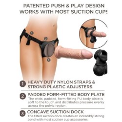 Elite Kit Reguleeritav Deluxe Rakmed Munandite Rõnga ja 20.3 Cm Dildoga