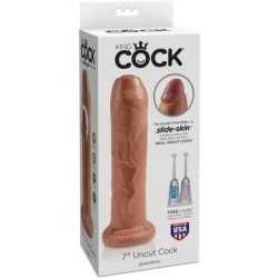 Realistischer Penis mit Vorhaut 17.8 Cm Karamell