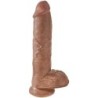 Realistický penis s varlaty 19.8 Cm Karamelový