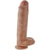 Realistische Penis met Testikels 22.6 Cm Caramel