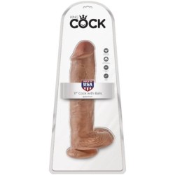 Realistinen Penis Kiveksillä 22.6 Cm Caramelo