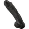 Realistisk Penis Med Testikler 30.5 Cm Sort