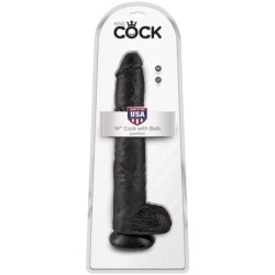 Realistický Penis s Gulemi 30.5 Cm Čierny