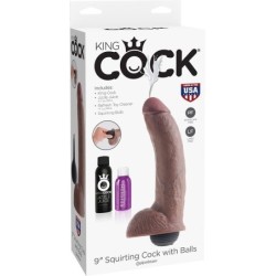 Realistyczny Penis Z Funkcją Wytrysku Brązowy 22.86 Cm
