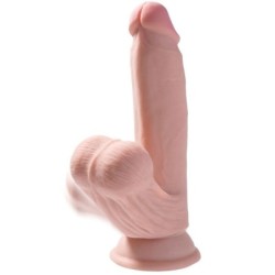 Dildo 3D Plus cu Bile Oscilante 15.2 Cm Natural