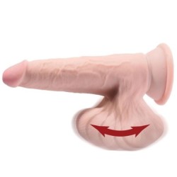 Plus 3D Dildo z Ruchomymi Jajkami 20.3 Cm