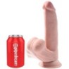 Plus 3D Dildo s pohyblivými guľami 24,5 cm Natural