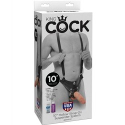 Strap-On Com Dildo Oco 25.5 Cm E Alças Cor De Pele