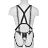 Strap-On Com Dildo Oco 25.5 Cm E Alças Cor De Pele