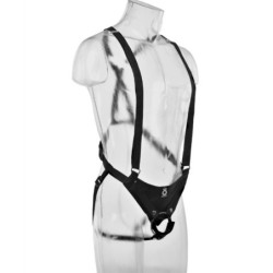 Strap-On Üreges Dildóval 28 Cm Hosszú és Testszínű Pántokkal