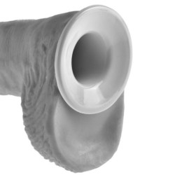 Strap-On mit hohlem Dildo 28 cm und Trägern in Hautfarbe