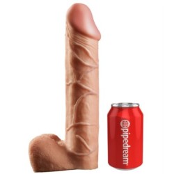 Strap-On Com Dildo Oco 30.5 Cm E Alças Cor da Pele