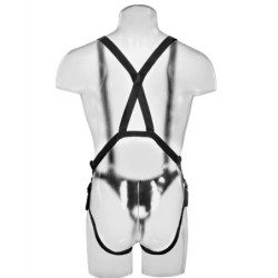 Strap-On Com Dildo Oco 30.5 Cm E Alças Cor da Pele